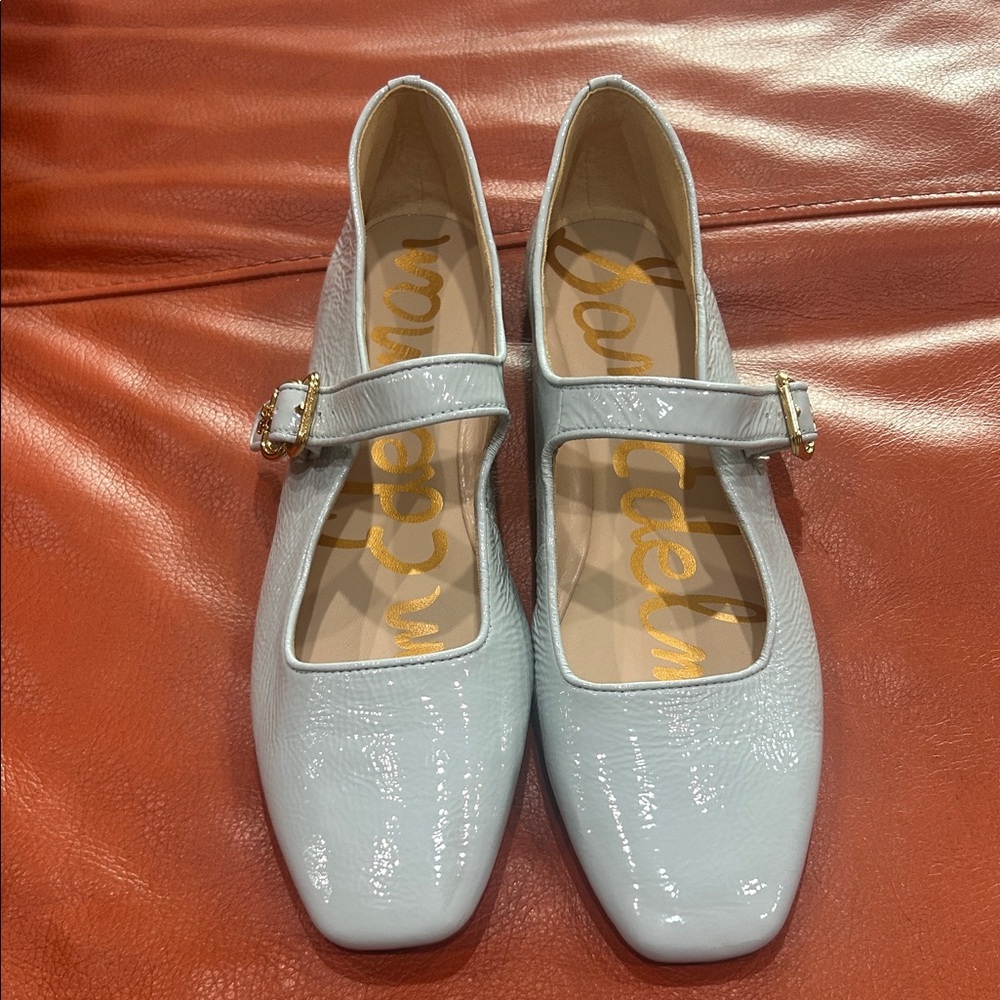 Sam Edelman Powder Blue Patent Mary Jane Flats with Buckle